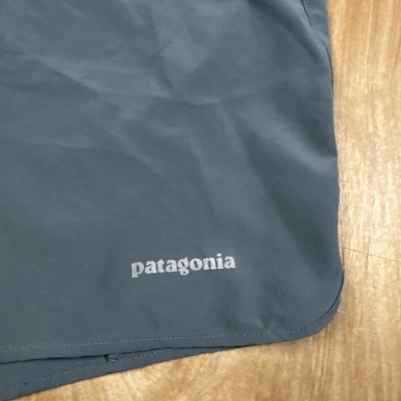 Patagonia Women's Nine Trails Activewear Running Shorts Lining Gray Teal Sz L - Picture 2 of 6